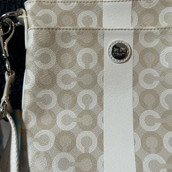 Vintage Coach Signature Stripe Crossbody Ivory Stripe Swingpack - Picture 3 of 11